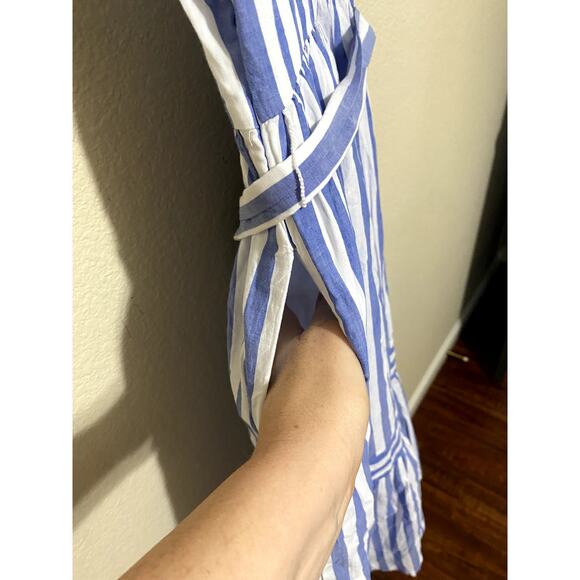 J.Crew Dress Size 2 Striped Midi Cotton Pockets Preppy Work Factory Outlet NWT - Picture 8 of 10